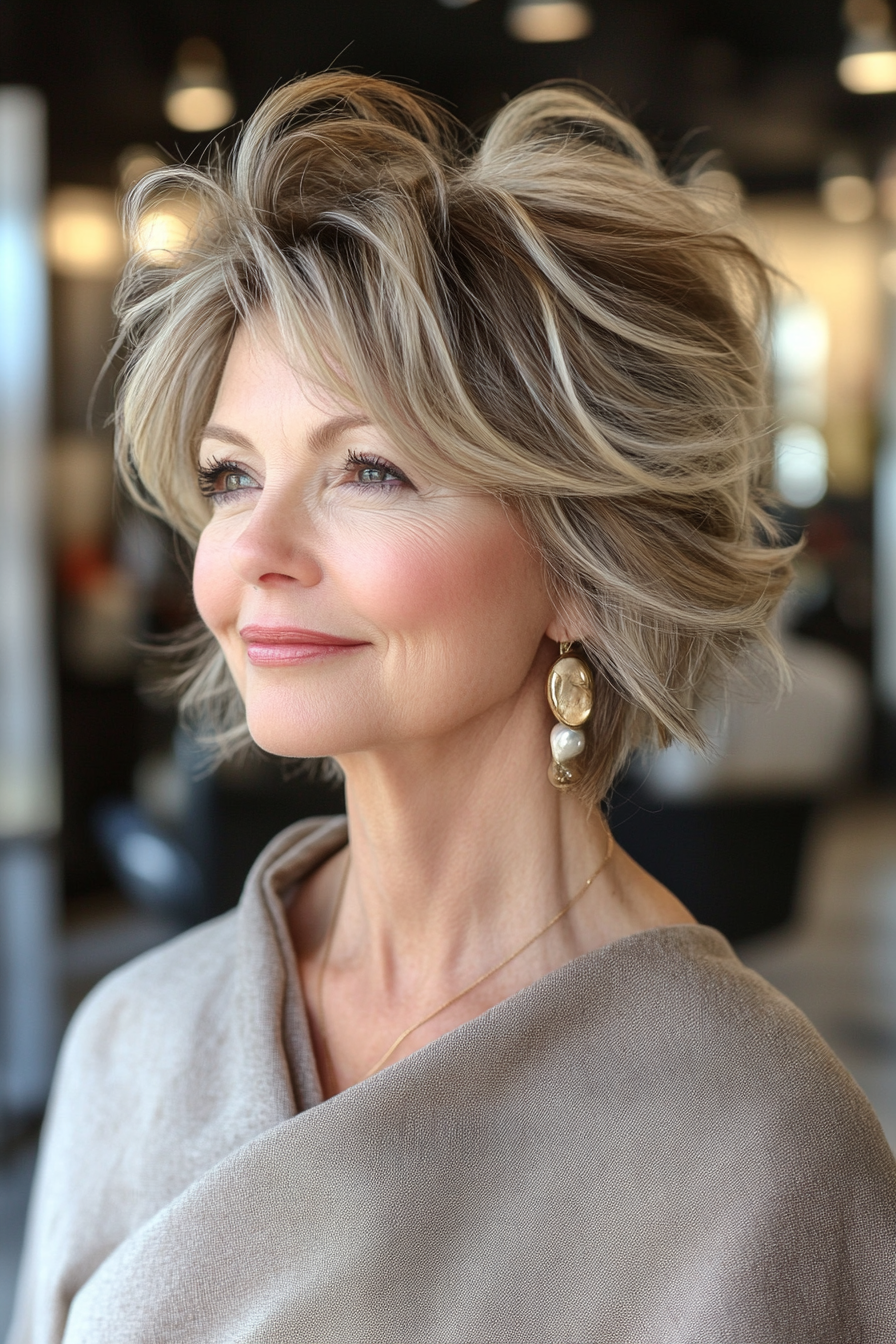 20. Messy Updo in Dark Blonde (Updo Hairstyles For Women Over 50) - Updo Hairstyles For Women Over 50