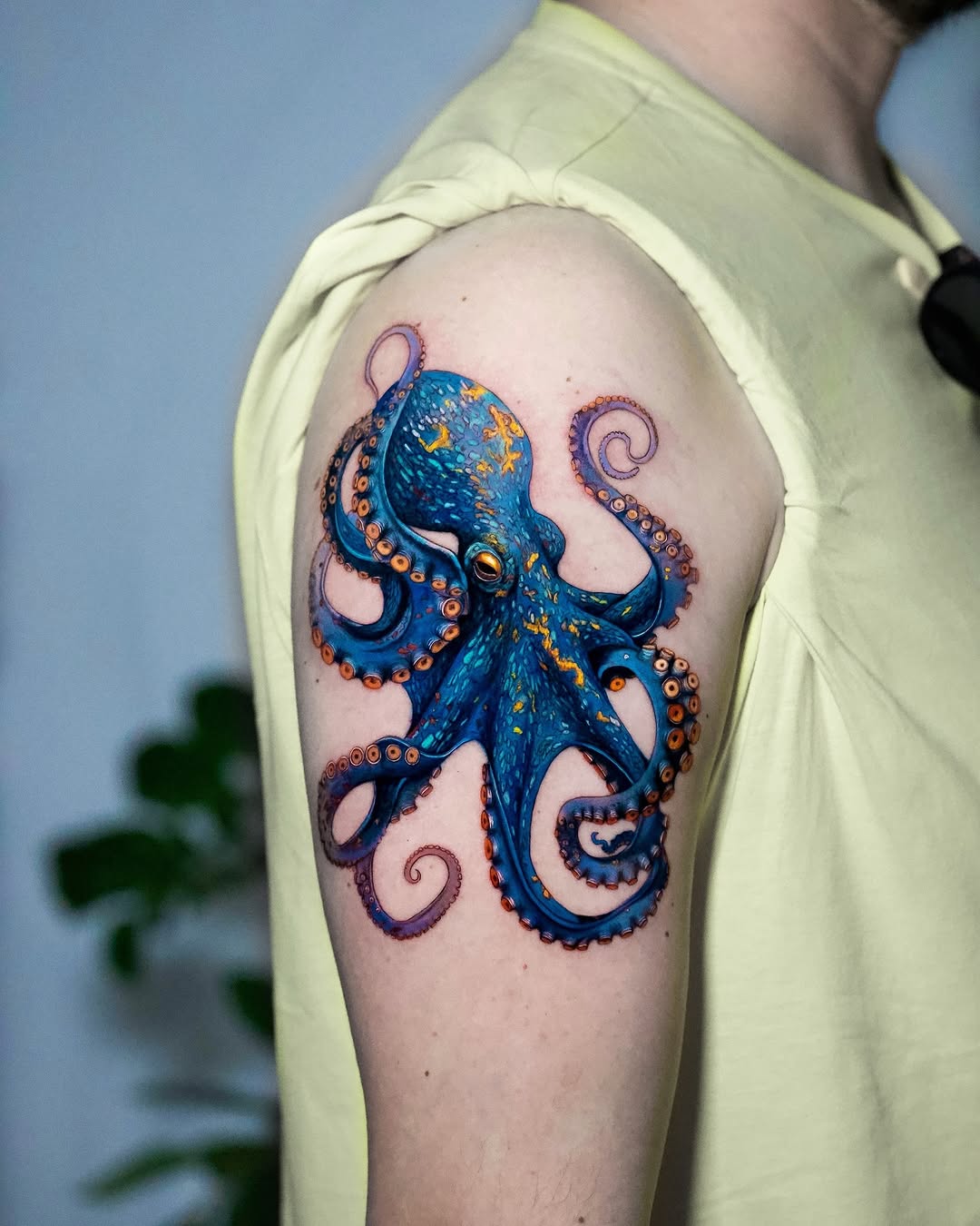 Stunning and colorful octopus tattoo design