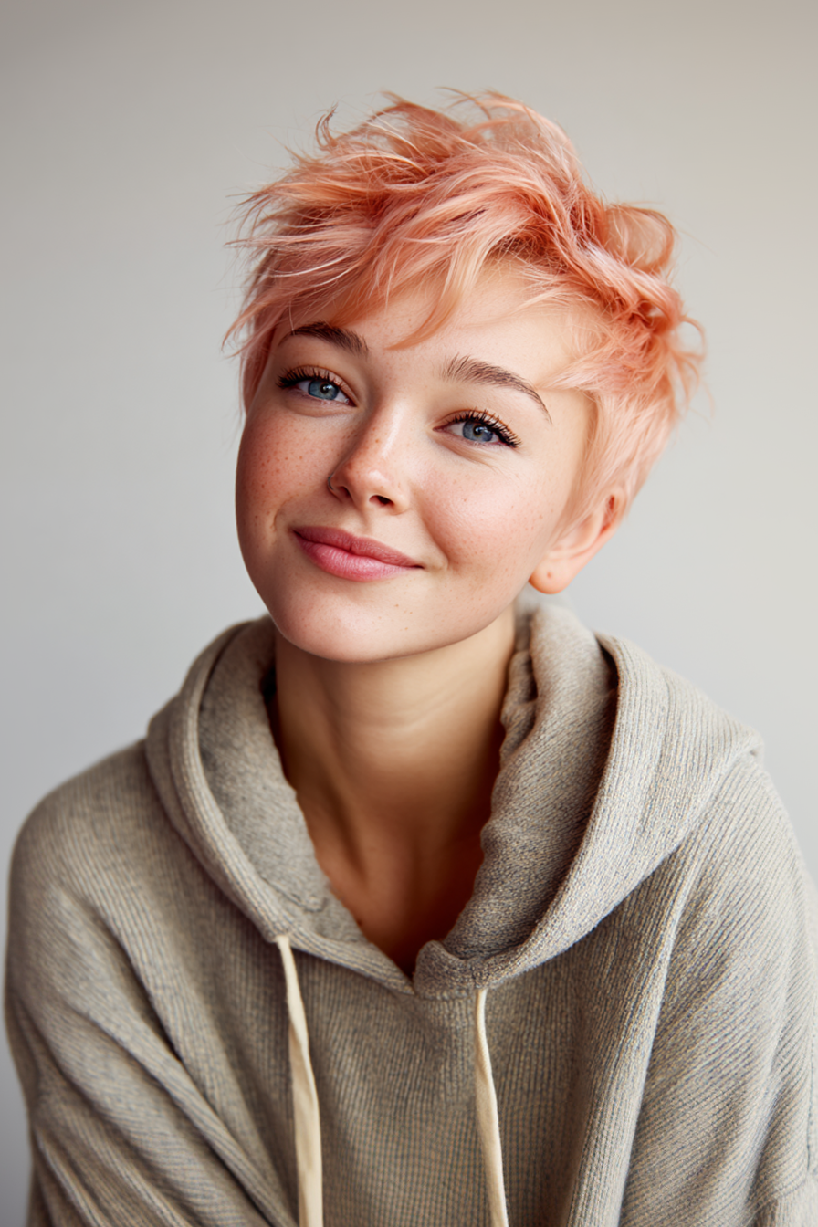 11. Shaggy Pixie with Rose Gold (Youthful Hairstyles) - Youthful Hairstyles