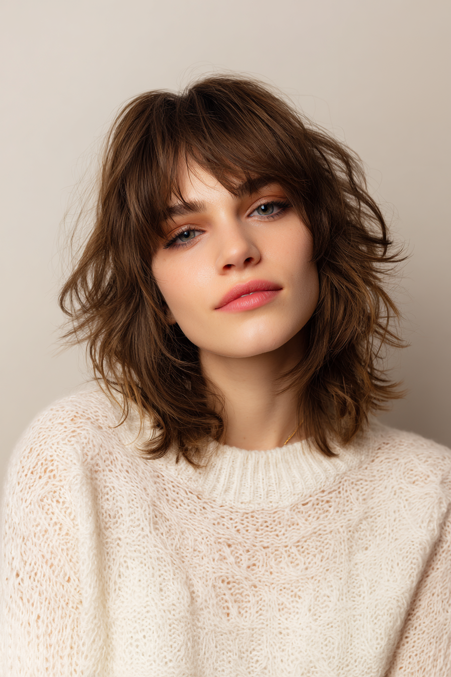 19. Textured Shag with Smoky Brown (Youthful Hairstyles) - Youthful Hairstyles