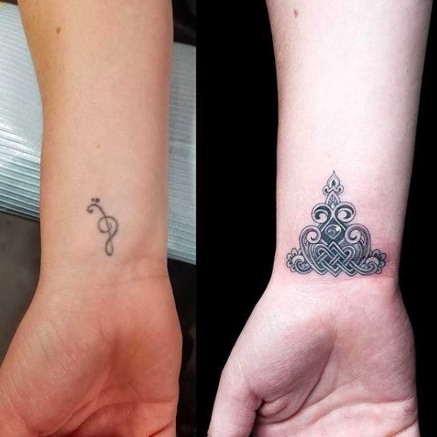 Meaningful symbolic tattoo cover up design