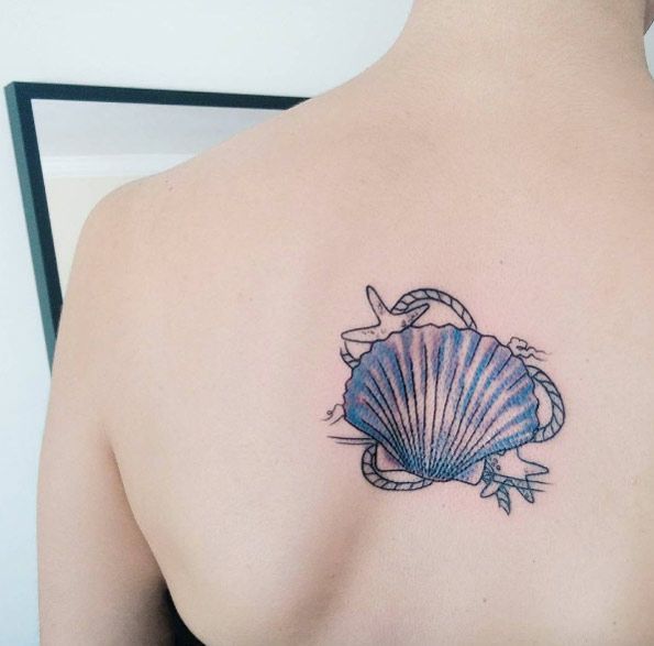 starfish beach tattoo collarbone
