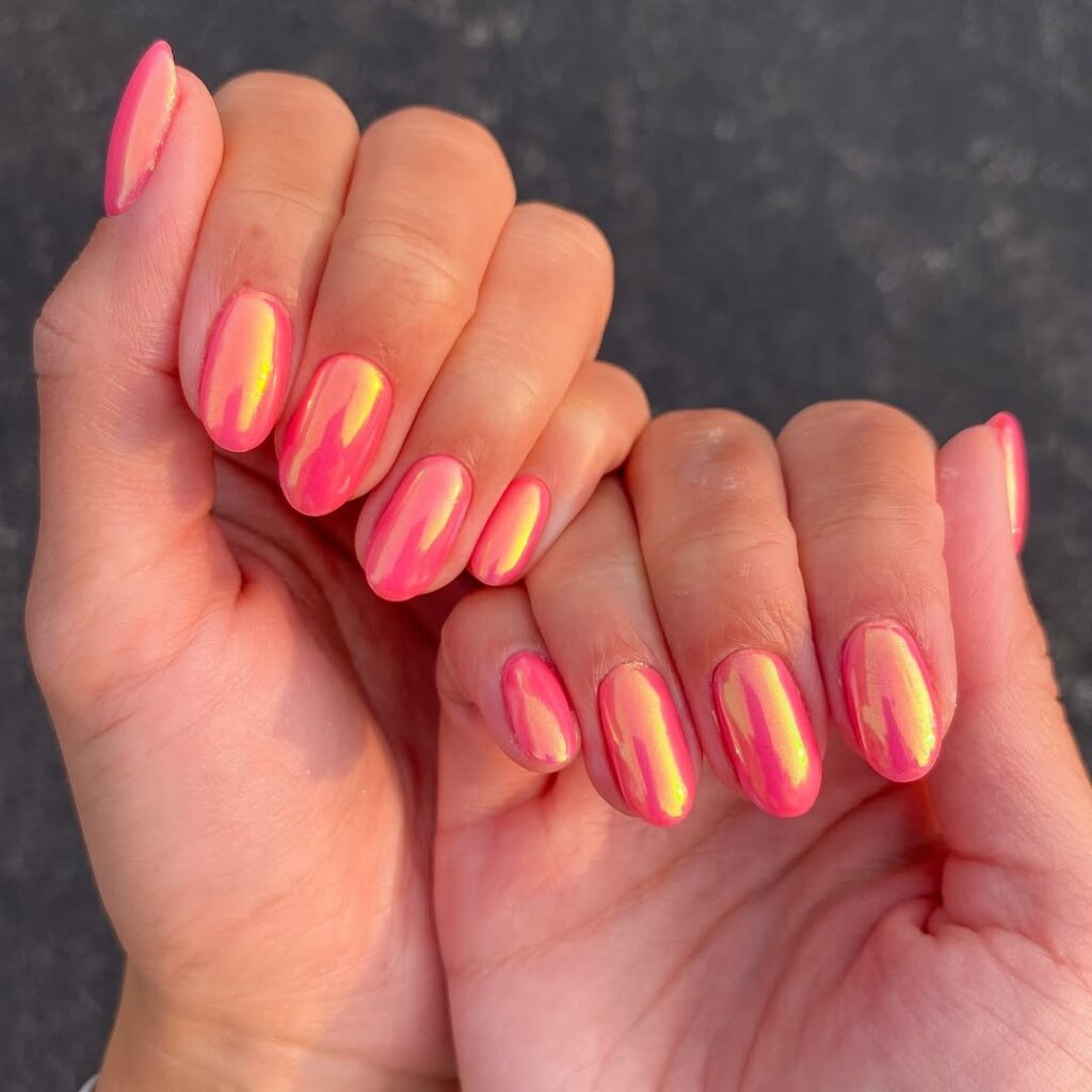 Opal Chrome Pink Beach Nails