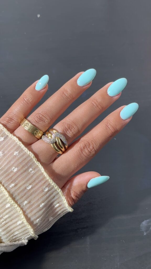 Baby Blue Nails for Beach