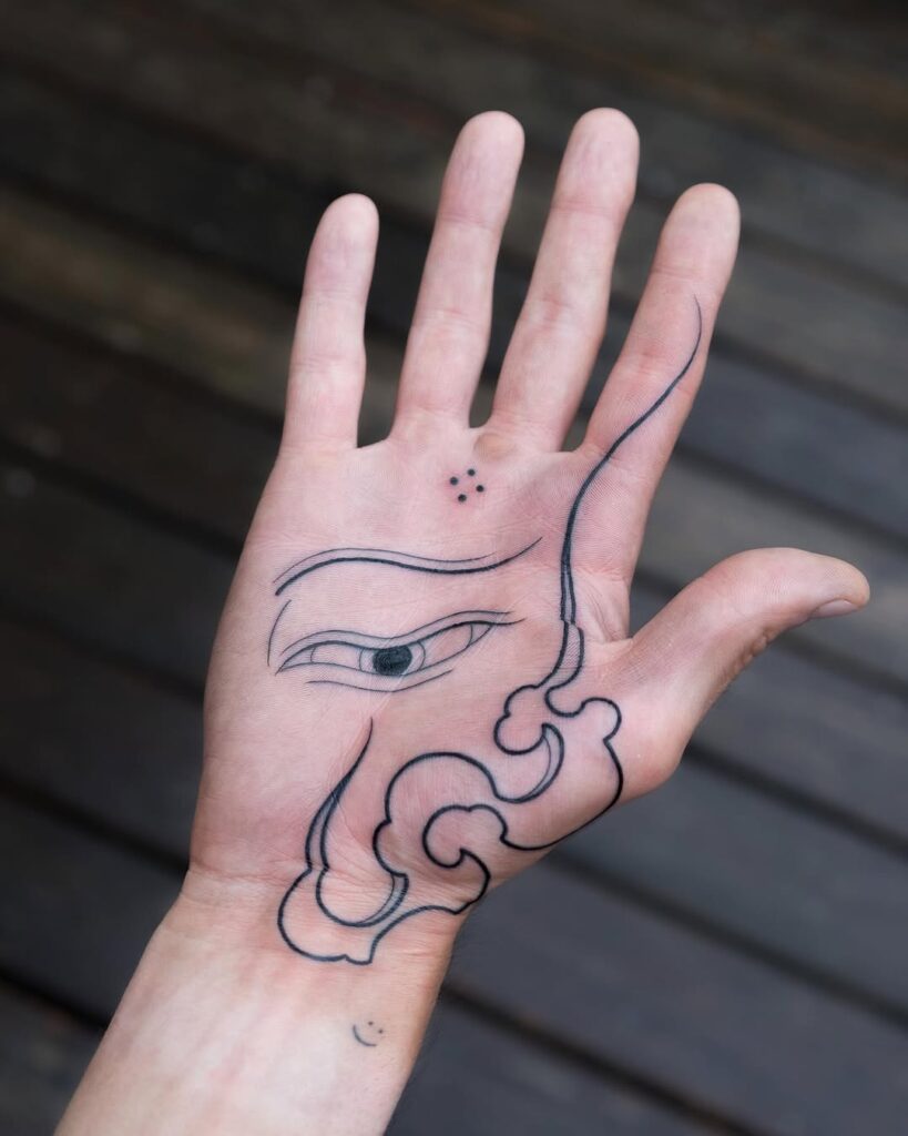 Buddha Eye Hand Tattoo