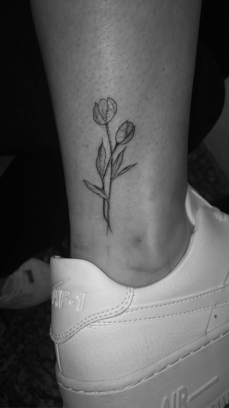 Flower tulip tattoo
