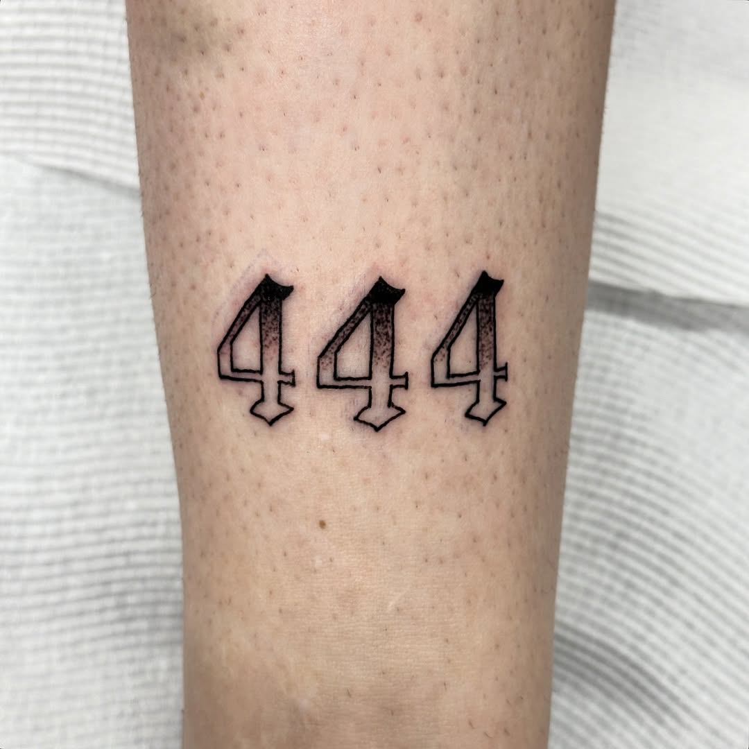 Symbolic 444 tattoo design for personal meaning
