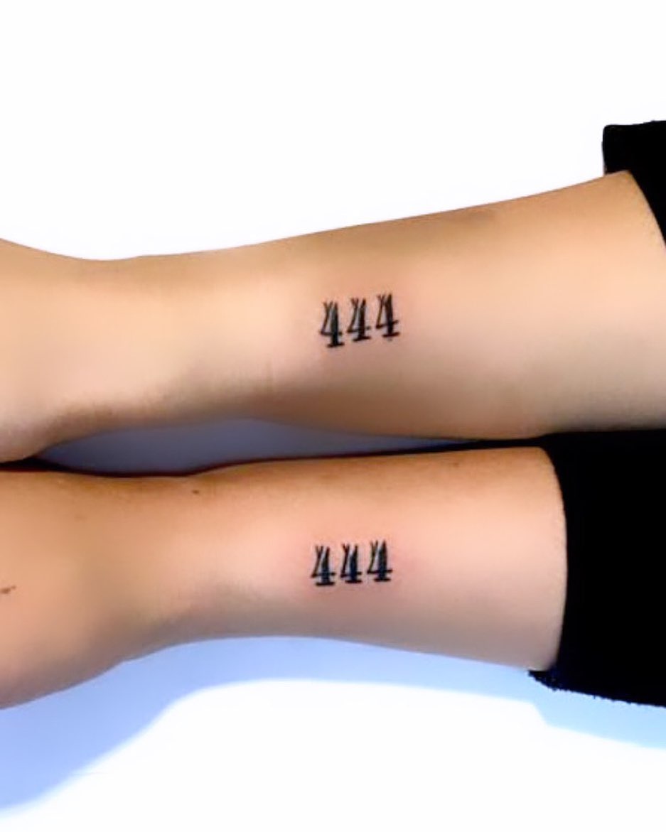 Minimalistic 444 Tattoo on Forearm