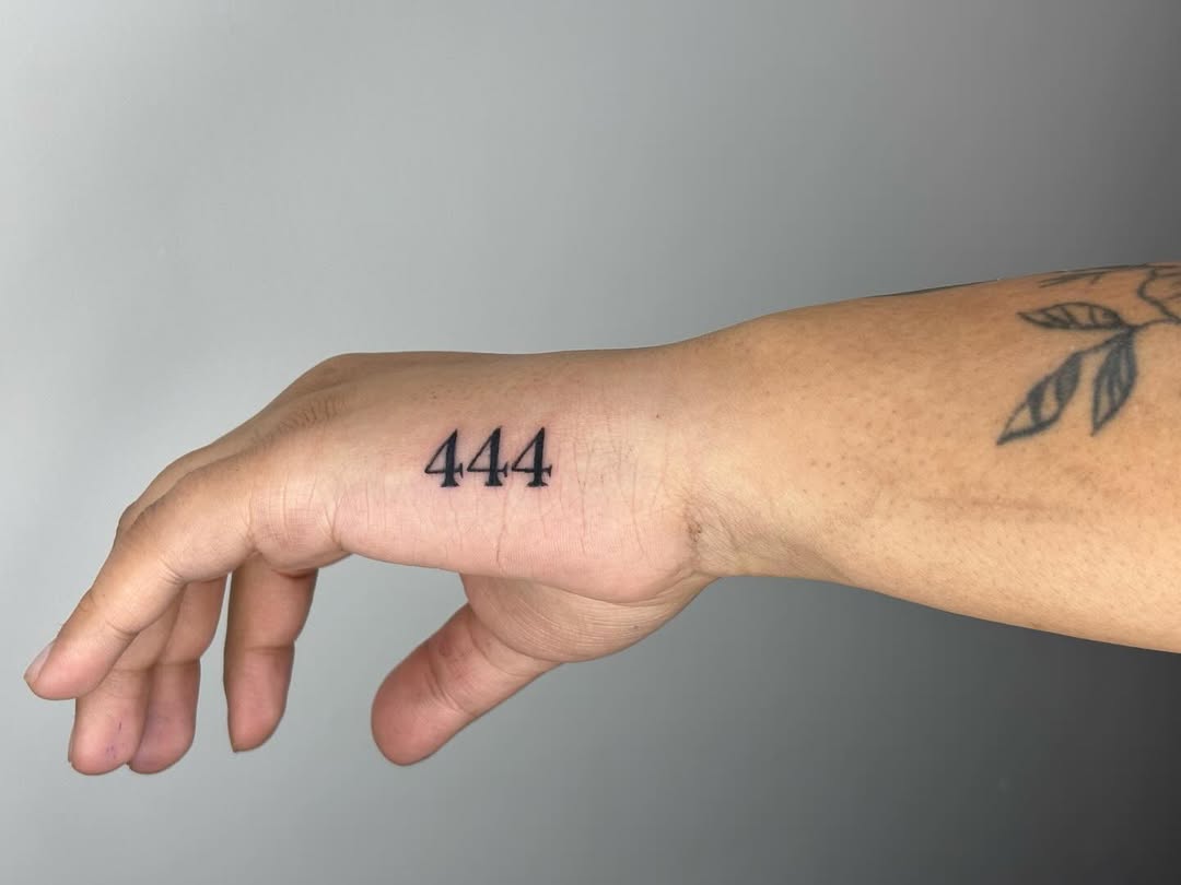 Stylish 444 Tattoo on the Forearm