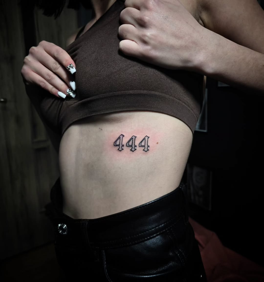 Minimalist 444 Tattoo with Elegant Font