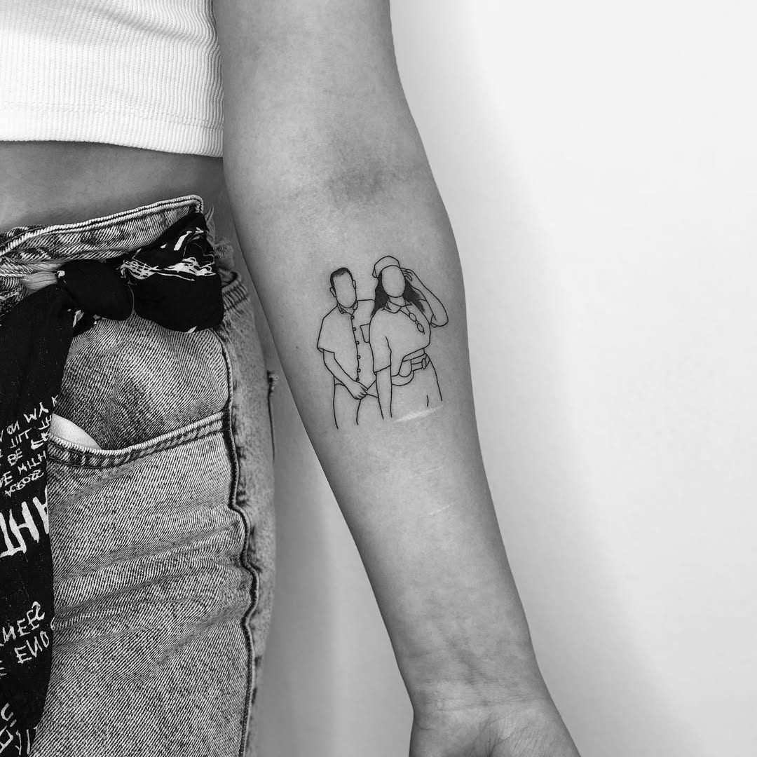 Stylish Minimalist Mom and Dad Tattoos