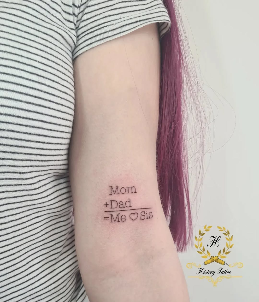 Creative Equation Tattoo Celebrating Family Bonds