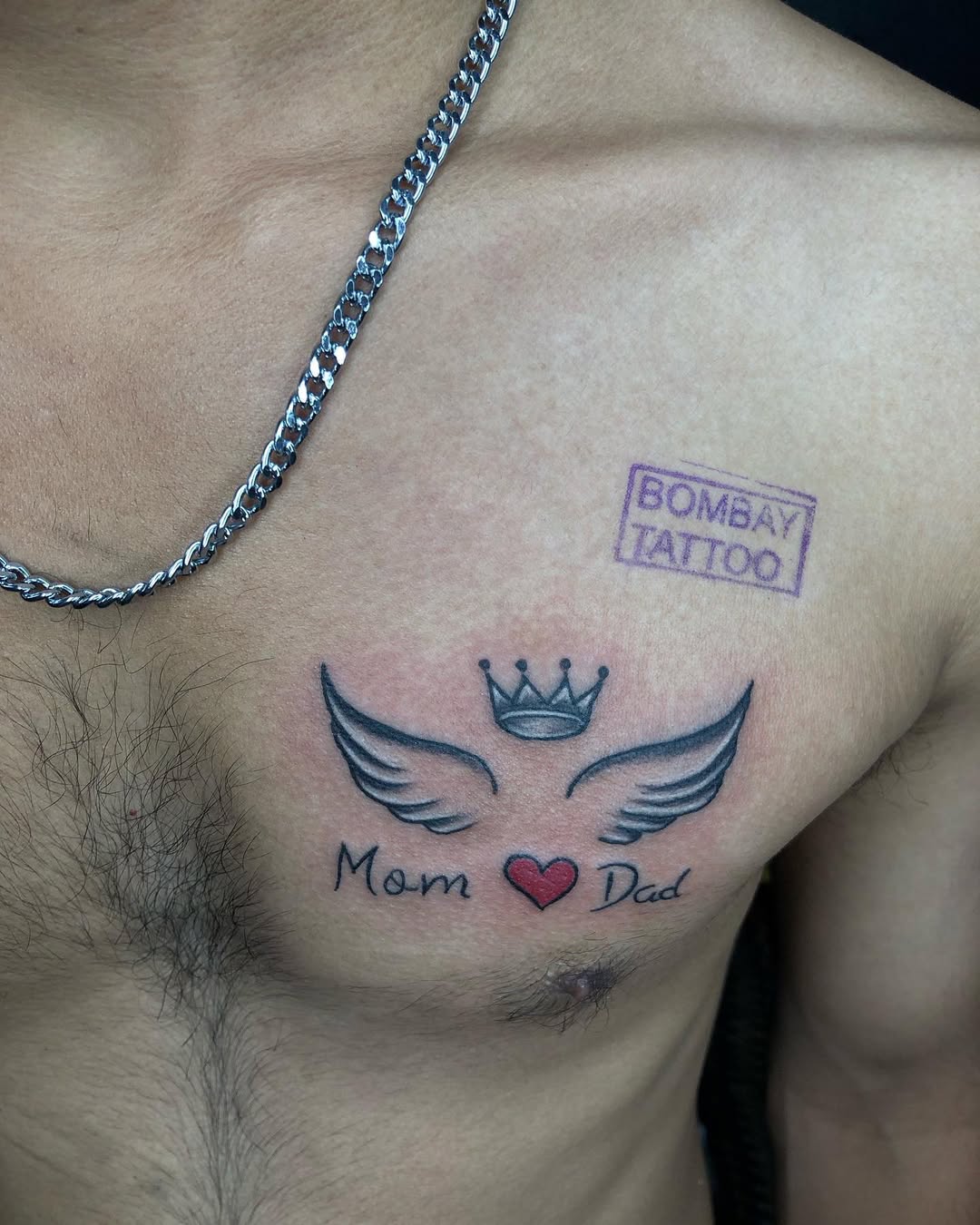 Heartfelt Mom and Dad Tribute Tattoo