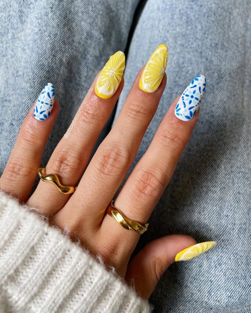 Lemon Squeeze Vacation Nails 