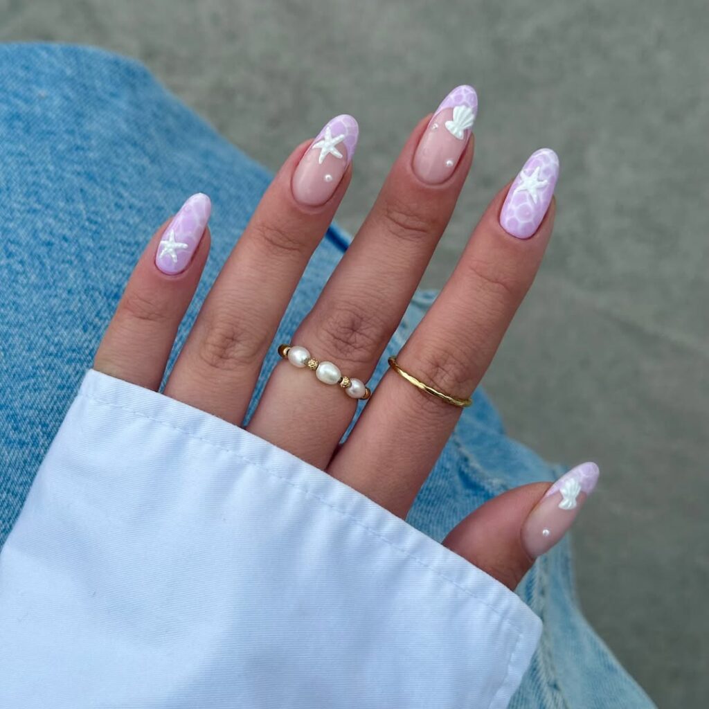 Lilac 3D Water Effect Nails 