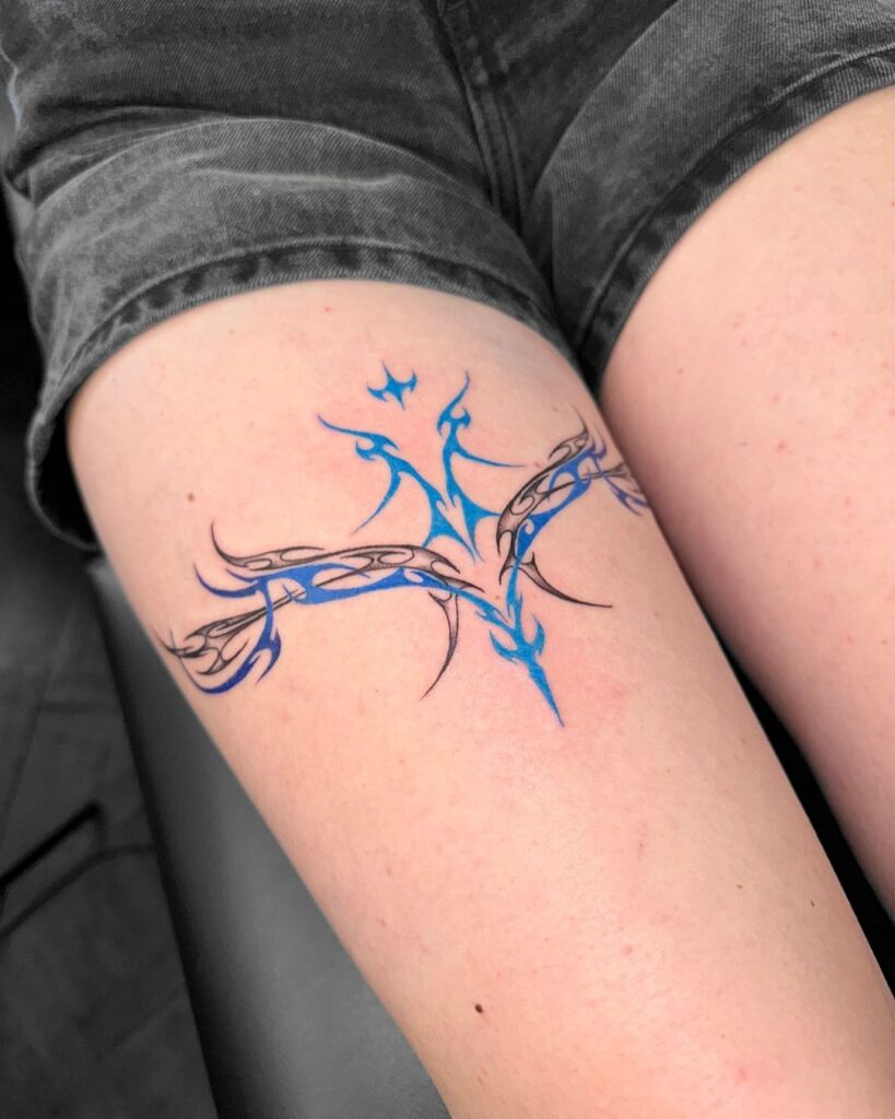 Cyber Sigilism Blue Ink Tattoo