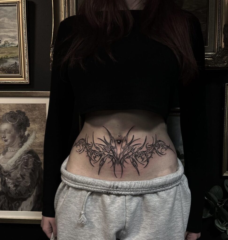 Cyber Sigilism Stomach Tattoo