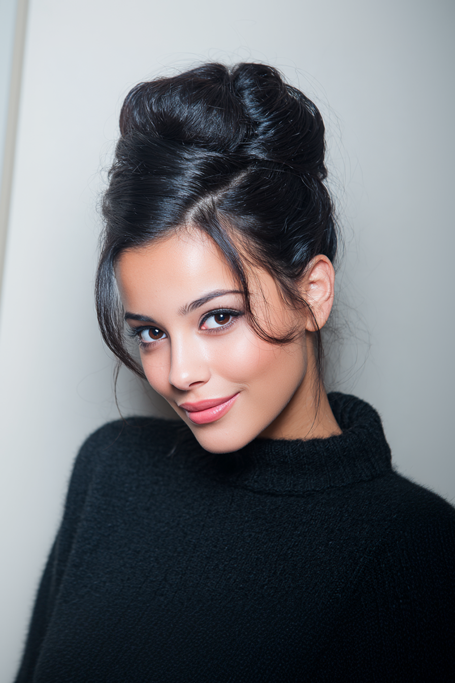 3. Polished French Twist in Espresso Black (Old Money Hairstyles) - Old Money Hairstyles