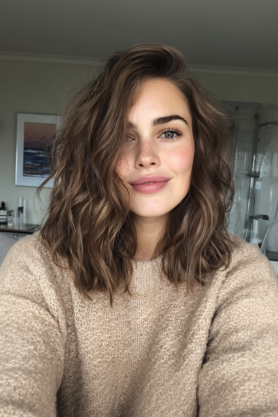 5. Soft Waves with Ash Brown Highlights (Old Money Hairstyles) - Old Money Hairstyles