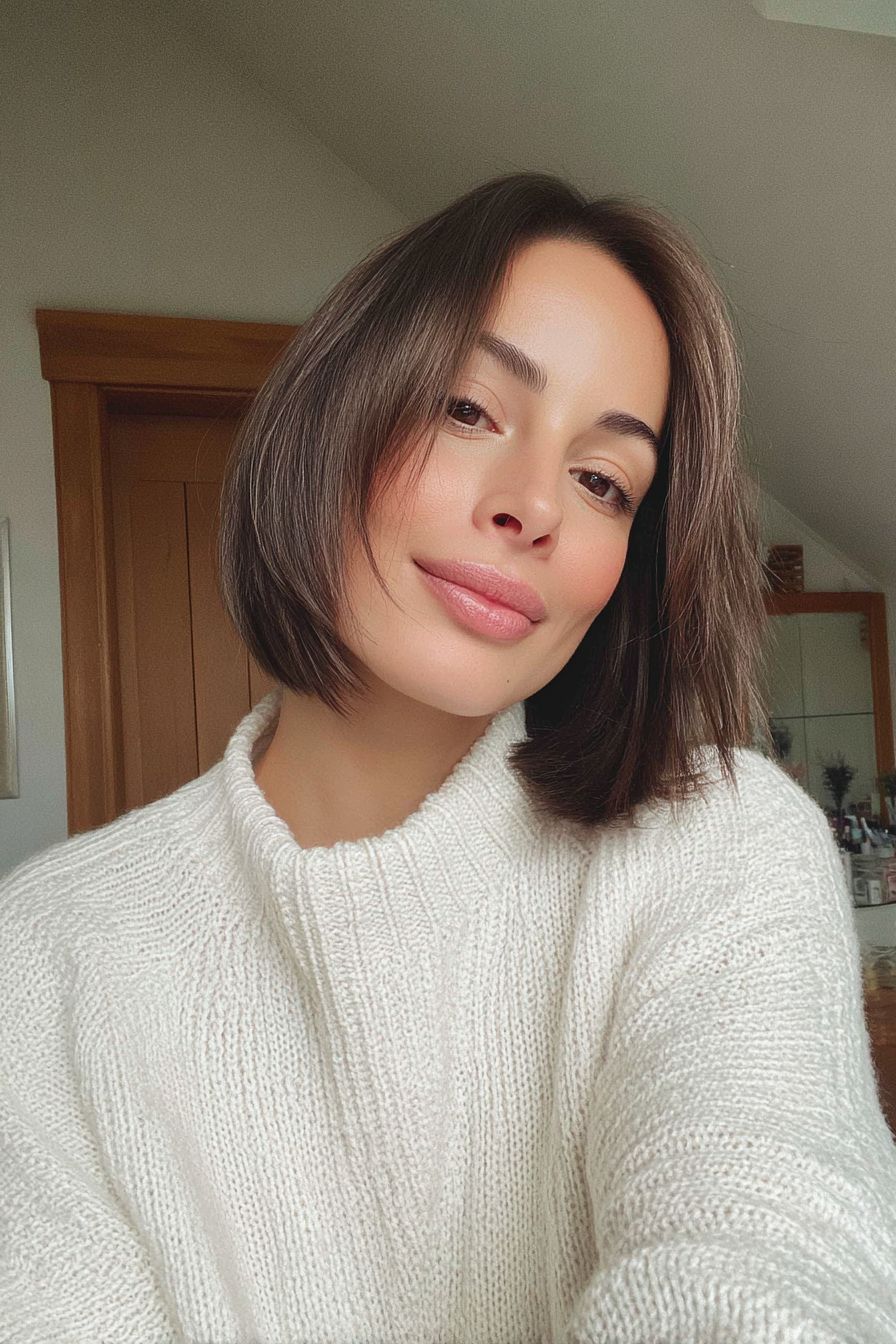 6. Italian Bob in Rich Brunette (Old Money Hairstyles) - Old Money Hairstyles