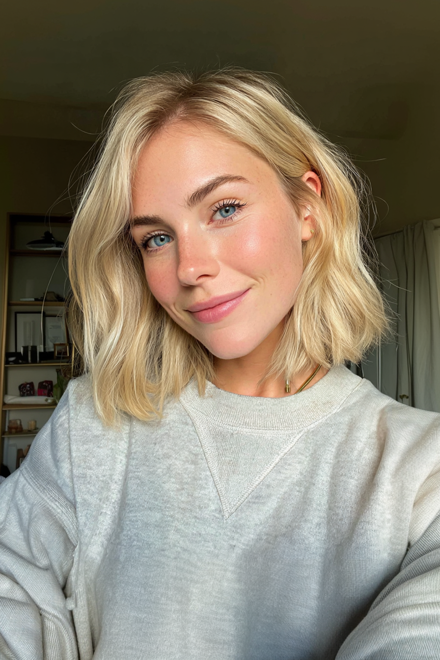 7. Shoulder-Length Lob in Buttery Blonde (Old Money Hairstyles) - Old Money Hairstyles