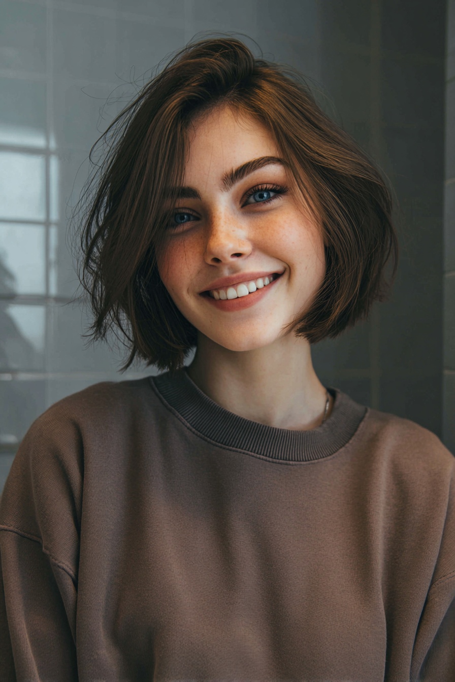 17. Classic Shoulder Bob in Dark Mocha (Old Money Hairstyles) - Old Money Hairstyles