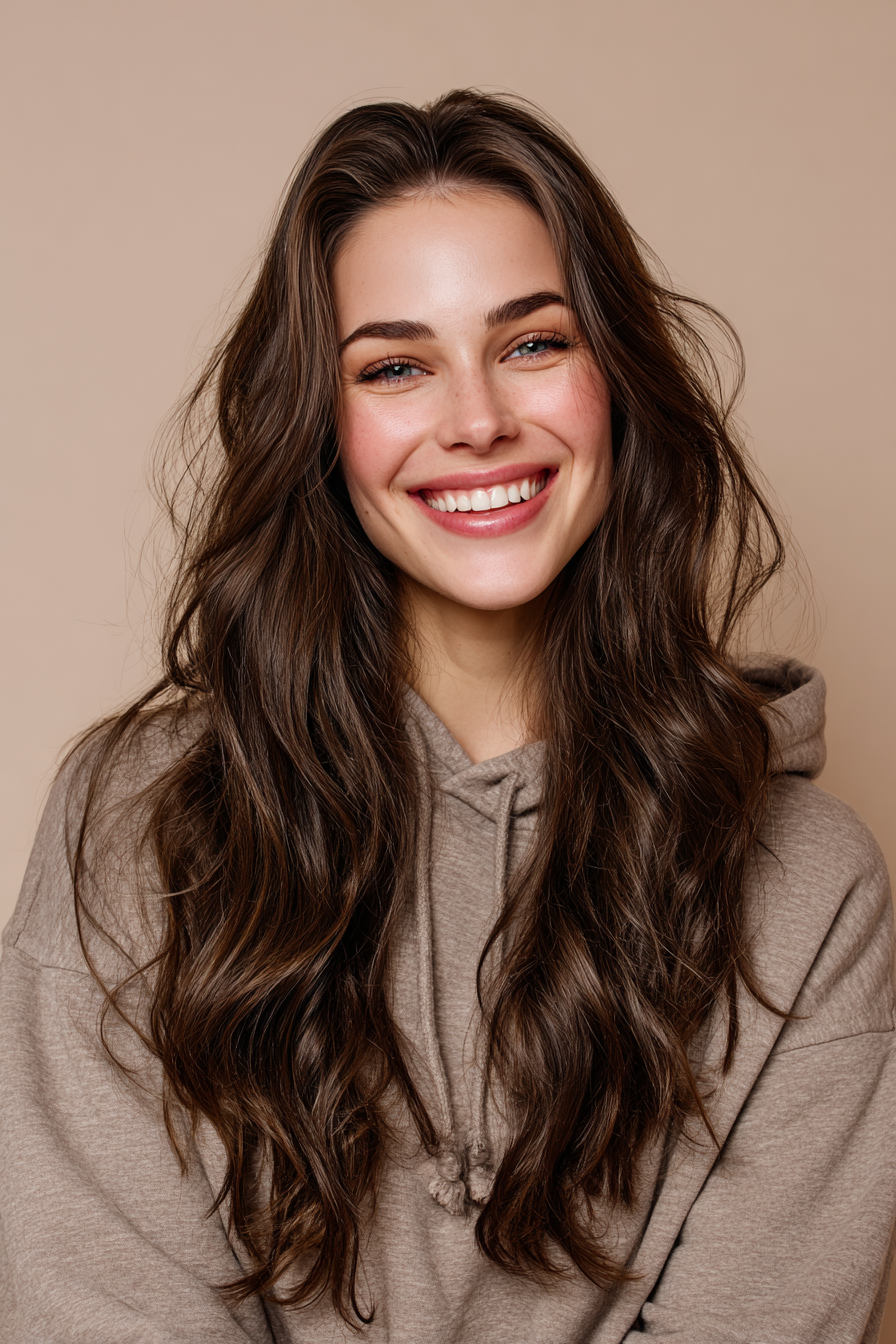 25. Classic Long Layers in Natural Brunette (Old Money Hairstyles) - Old Money Hairstyles