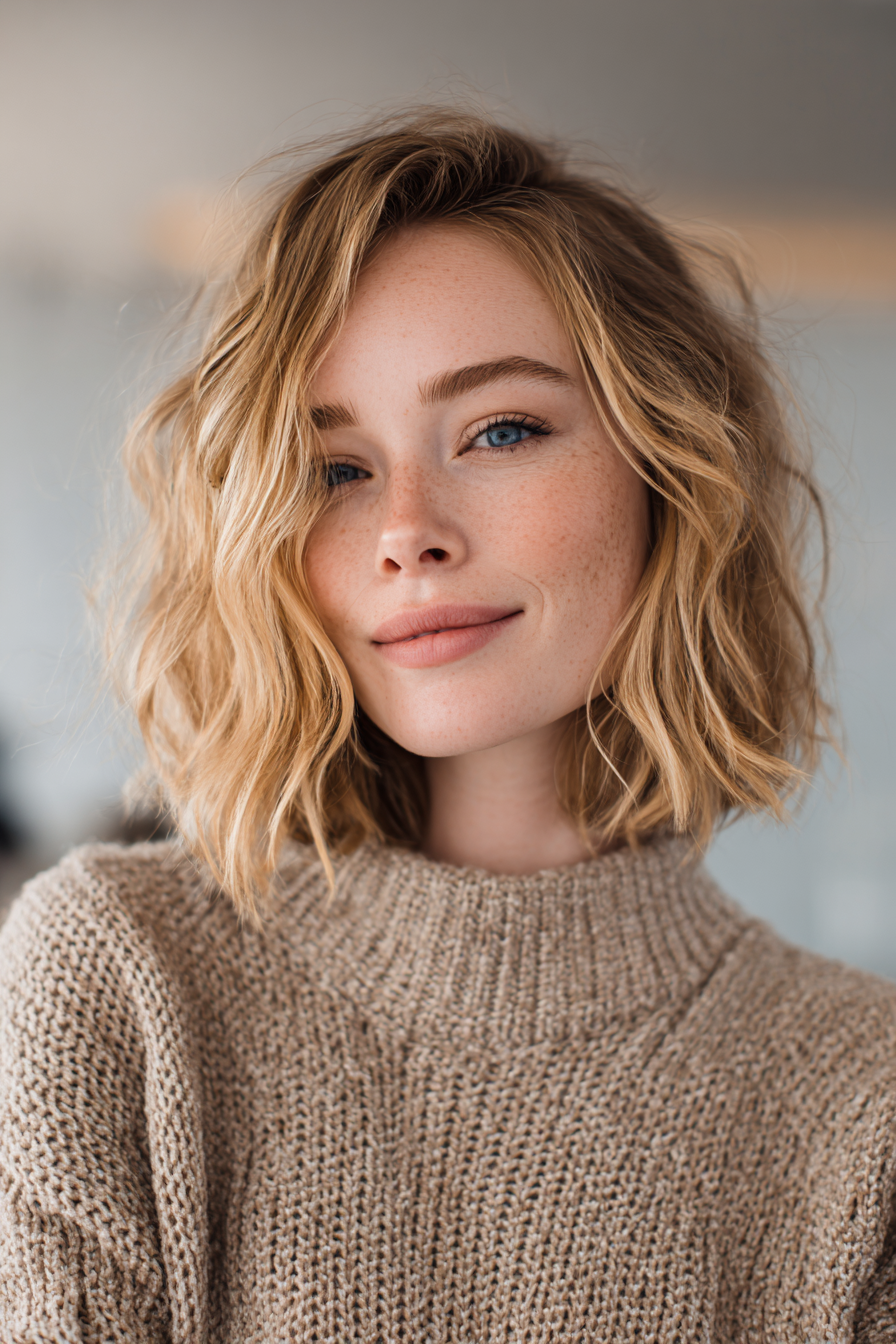 15. Air-Dried Waves in Rooted Blonde (Simple Hairstyles) - Simple Hairstyles