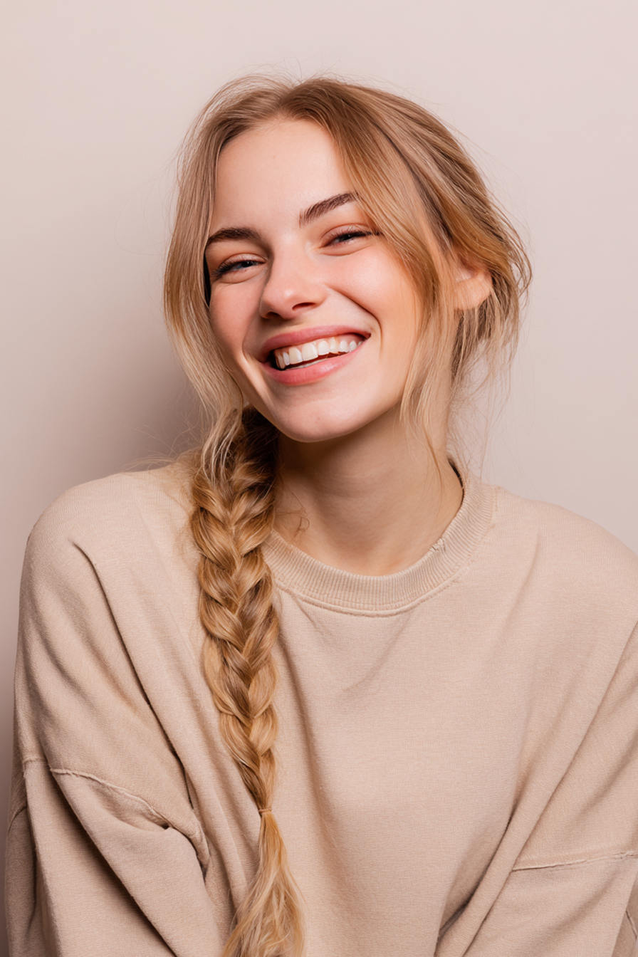 23. Simple Half-Braid in Warm Blonde (Simple Hairstyles) - Simple Hairstyles