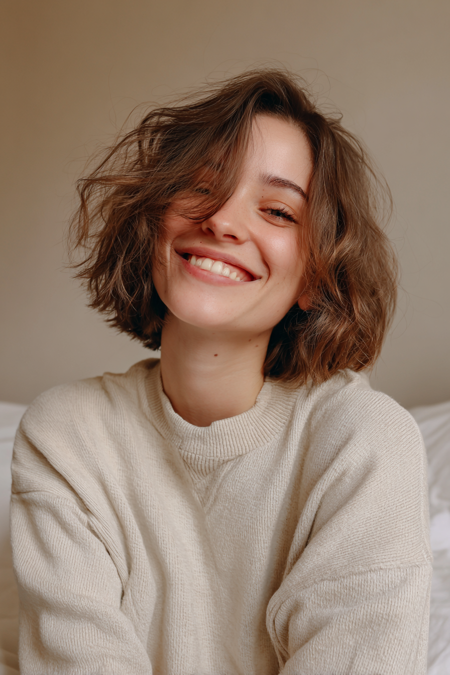 26. Tucked Bob with Dimensional Brown (Simple Hairstyles) - Simple Hairstyles