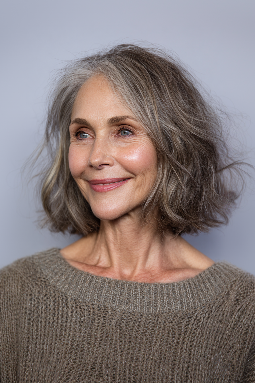7. Soft Layered Cut with Ash Brown (Youthful Haircuts For Women Over 50) - Youthful Haircuts For Women Over 50