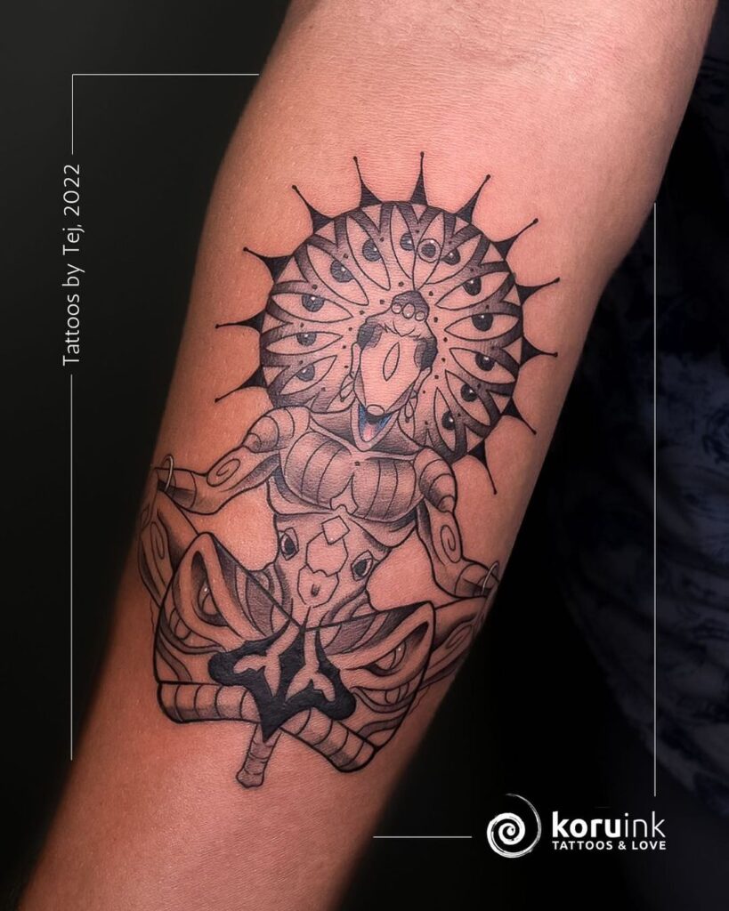 connecting with the sacred universe through meditation spiritual tattoo