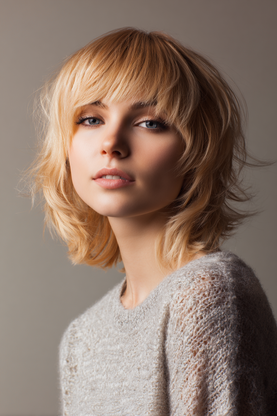 7. Modern French Shag in Sand Blonde (Short Shag Haircuts For Straight Hair) - Short Shag Haircuts For Straight Hair