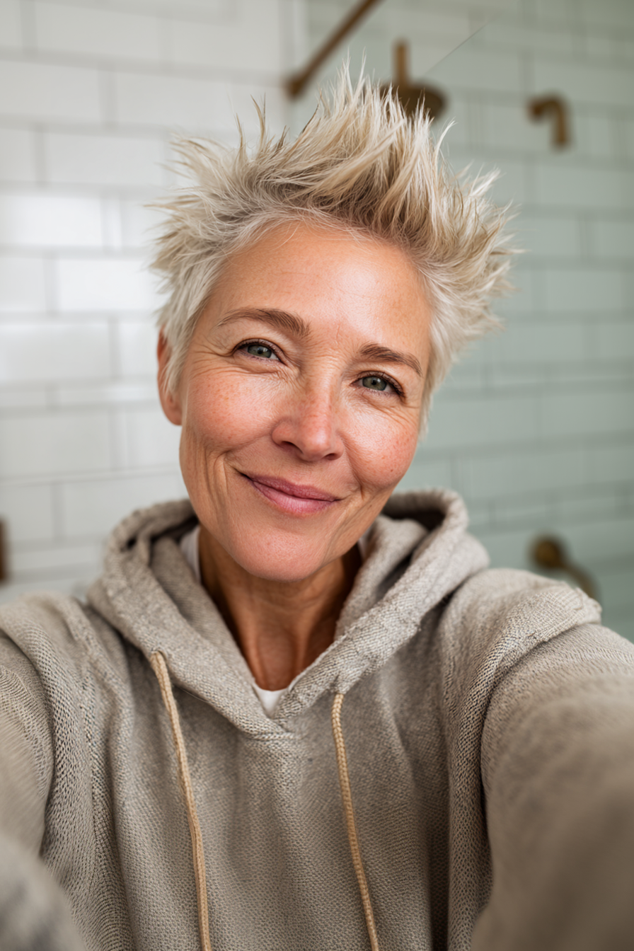 13. Honey Blonde Spiky Shag (Spiky Hairstyles For Older Women) - Spiky Hairstyles For Older Women