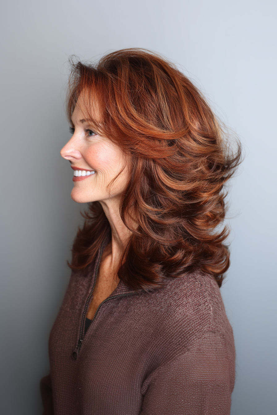 15. Rich Mahogany Soft-Edge Sketch (Longer Haircuts For Older Women) - Longer Haircuts For Older Women