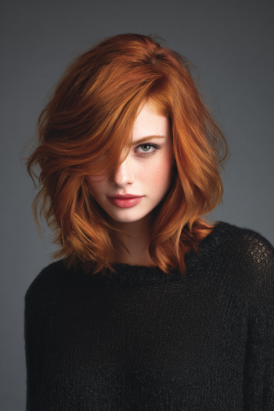 5. Shoulder-Length Shag with Copper Tones (Shoulder Length Layered Hairstyles) - Shoulder Length Layered Hairstyles