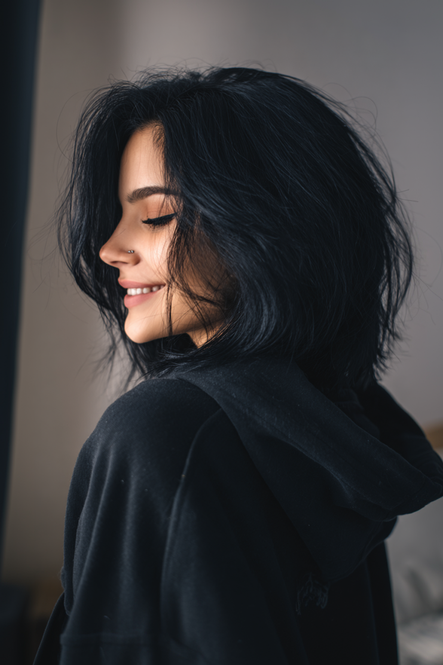 10. Choppy Layers with Jet Black (Layered Hairstyles) - Layered Hairstyles