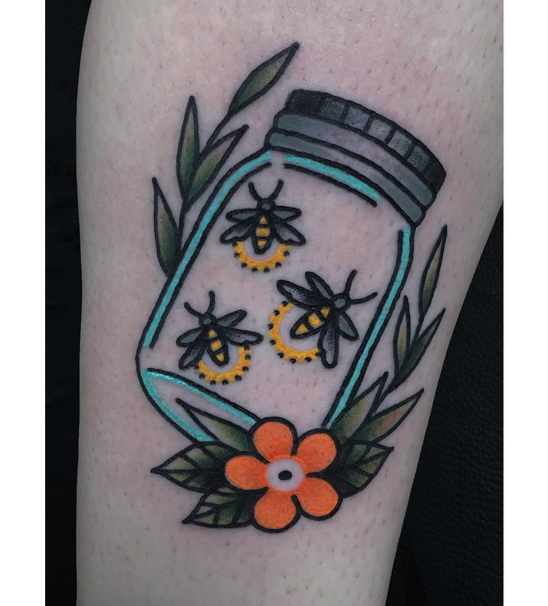 Charming fireflies in a whimsical jar design