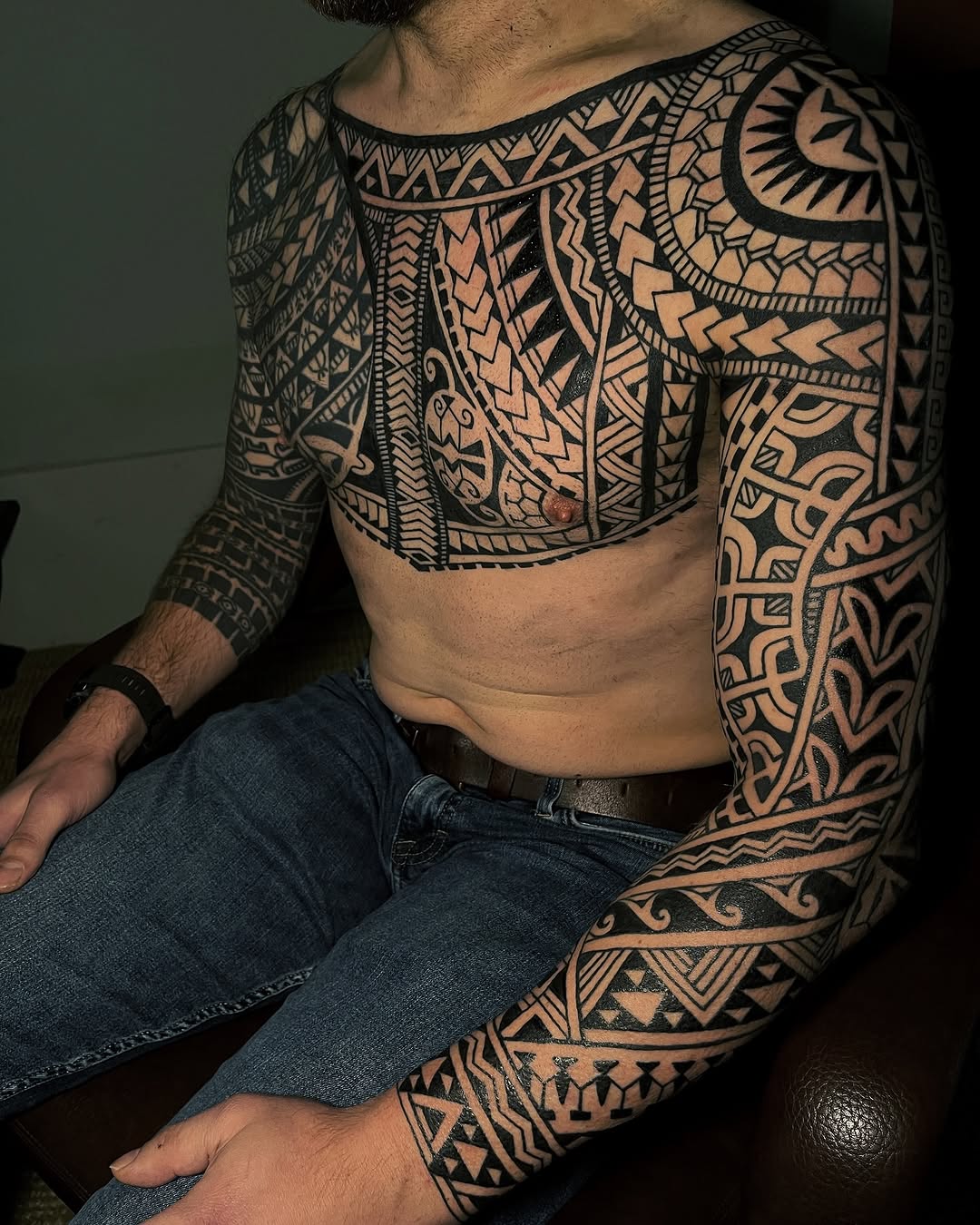 Intricate Marquesan Tattoo Art on Skin