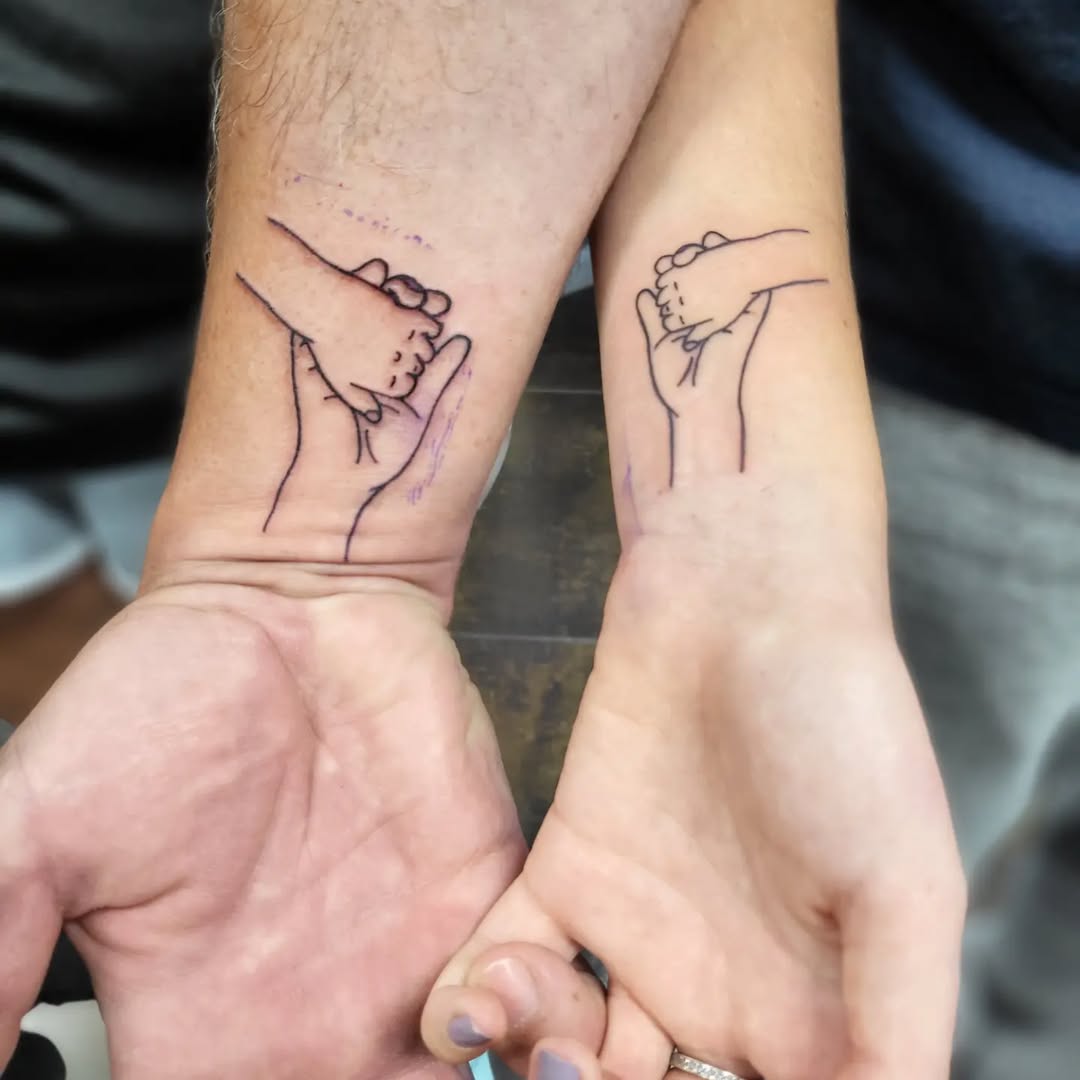 Symbolic bond of father and daughter tattoos