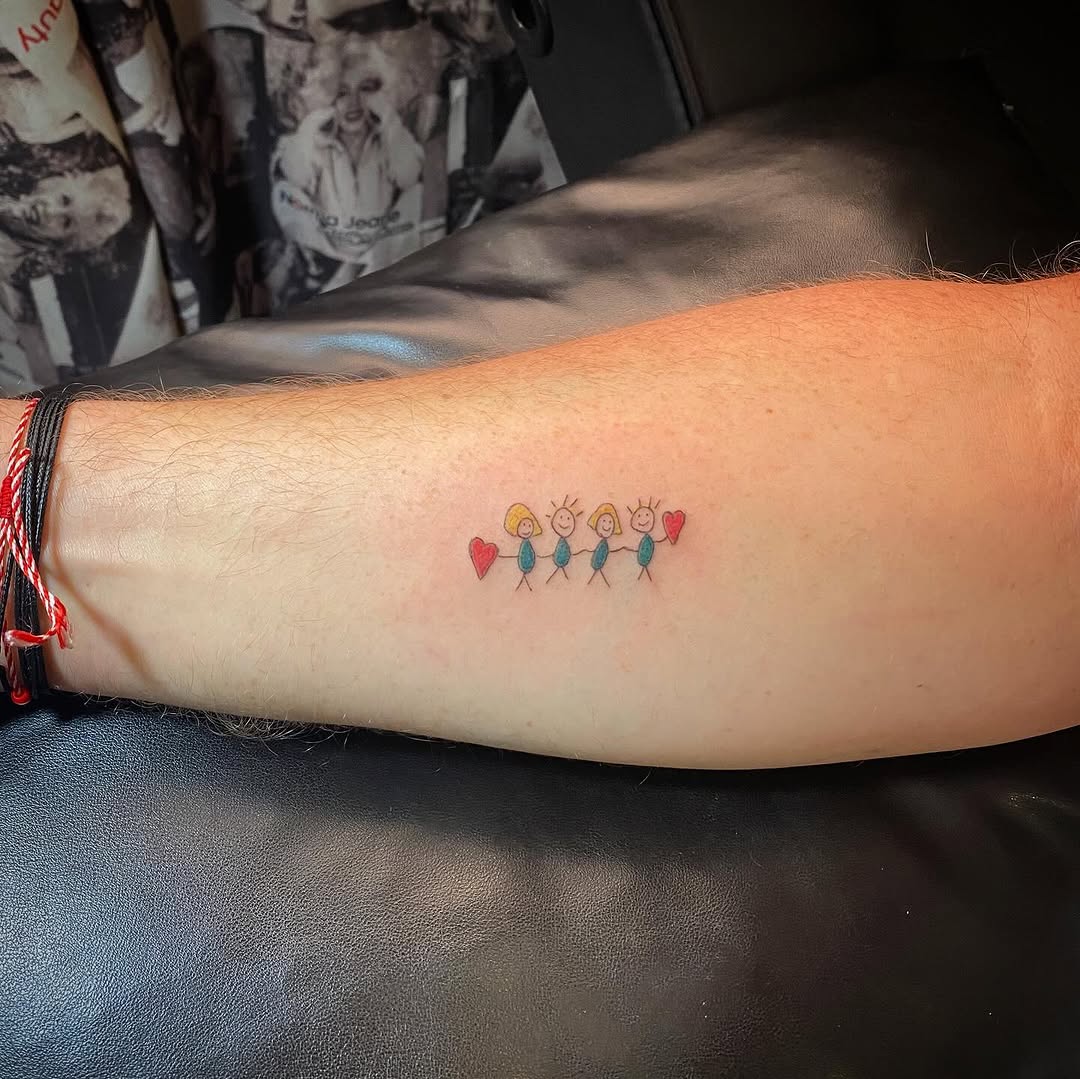 Playful Family Unity Tattoo Design