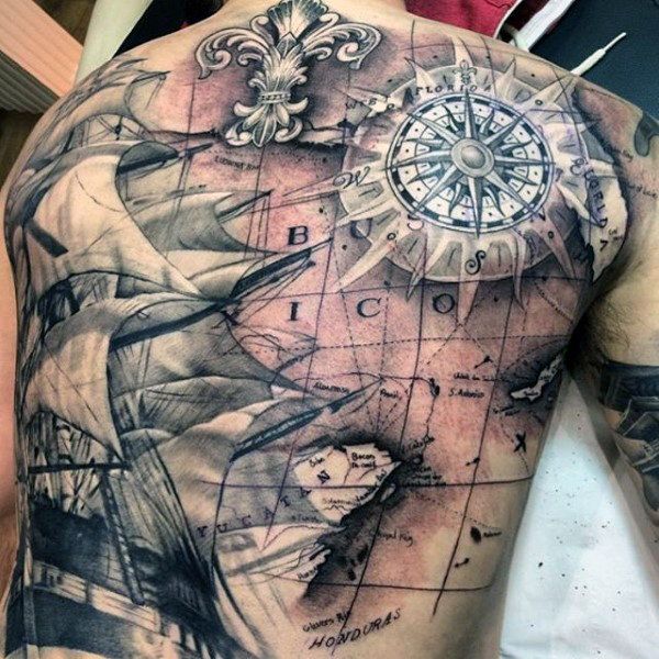 50 World Map Tattoo Designs for Men