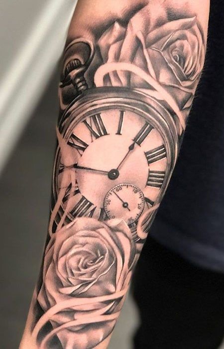 40 Best Clock Tattoos for Men & Meaning