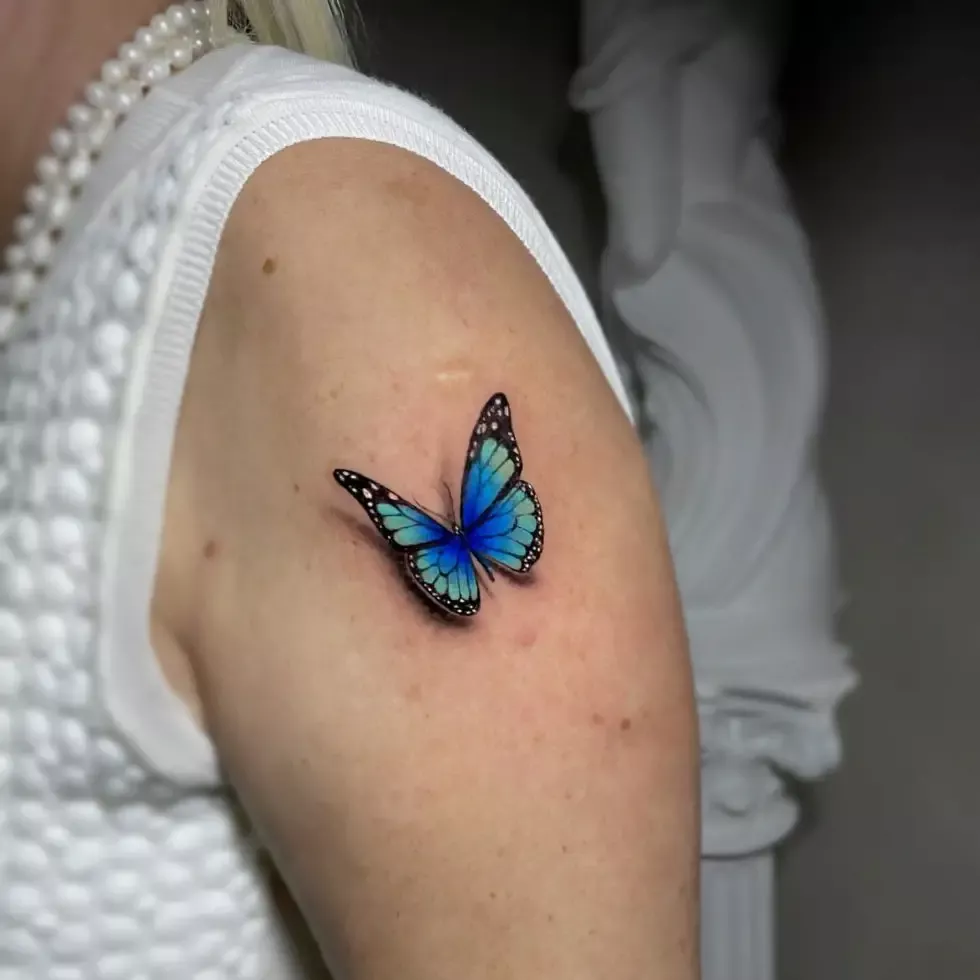 30 Awesome Blue Butterfly Tattoo Ideas for 2024