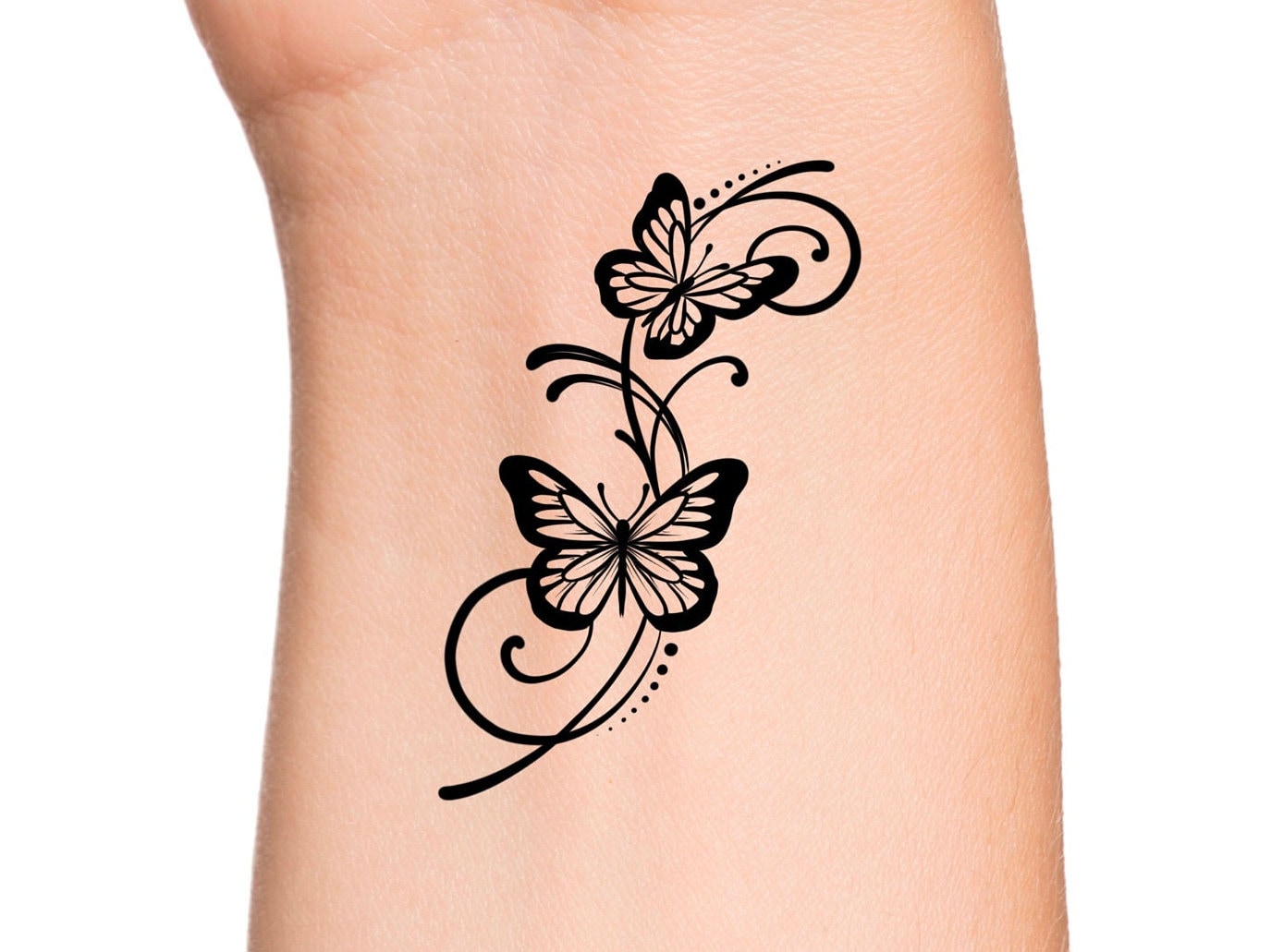 Butterfly Swirls Temporary Tattoo - Etsy