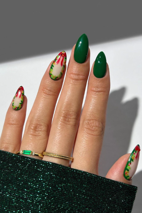 30 Downright Gorgeous Dark Green Nails You Didn't Know You Needed This Holiday Season
