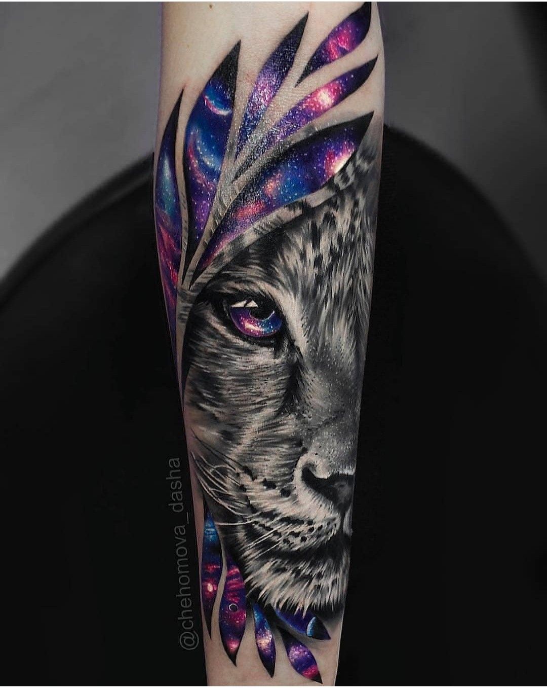Galaxy tiger tattoo