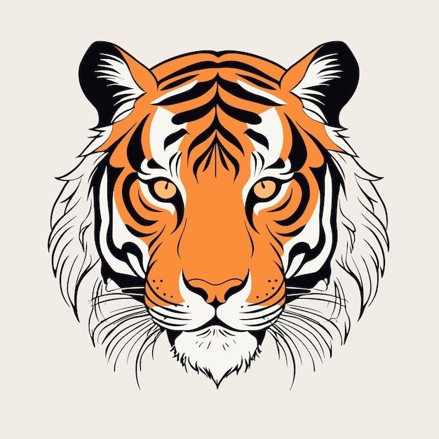 Tiger drawing cartoon tattoo design vector illustration | Premium ...