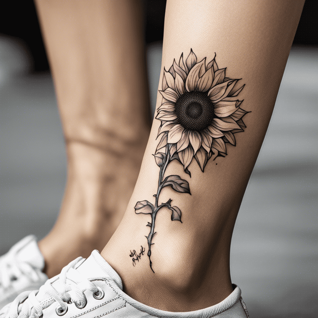 95 Sunflower Tattoo Ideas Created with Ai | artAIstry