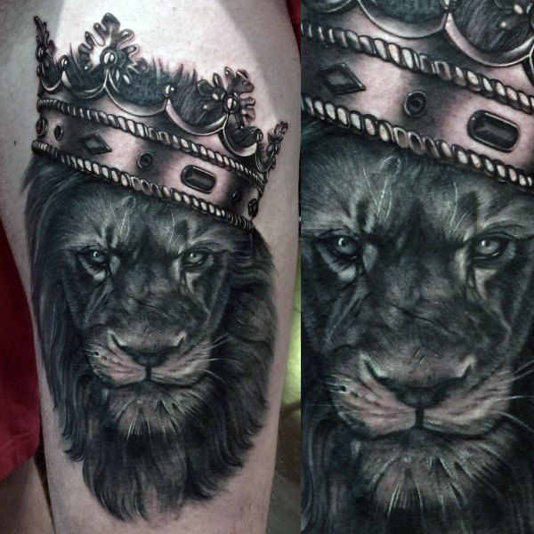 50 Wild Lion With Crown Tattoo Designs for Men